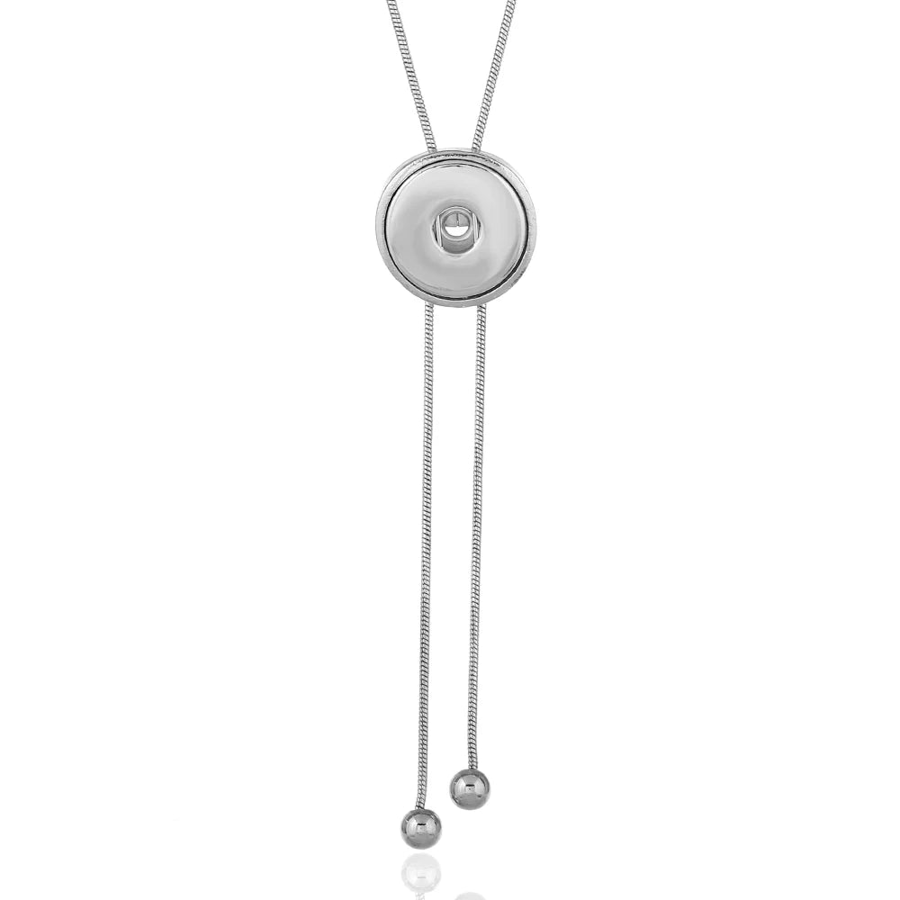 NEW Metal Adjustable Necklace 70CM Charm beauty round button fit DIY 18MM snap buttons jewlery wholesale DJ0075