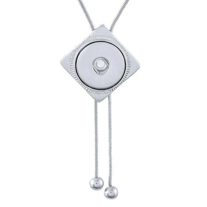 NEW Metal Adjustable Necklace 70CM Charm beauty round button fit DIY 18MM snap buttons jewlery wholesale DJ0075