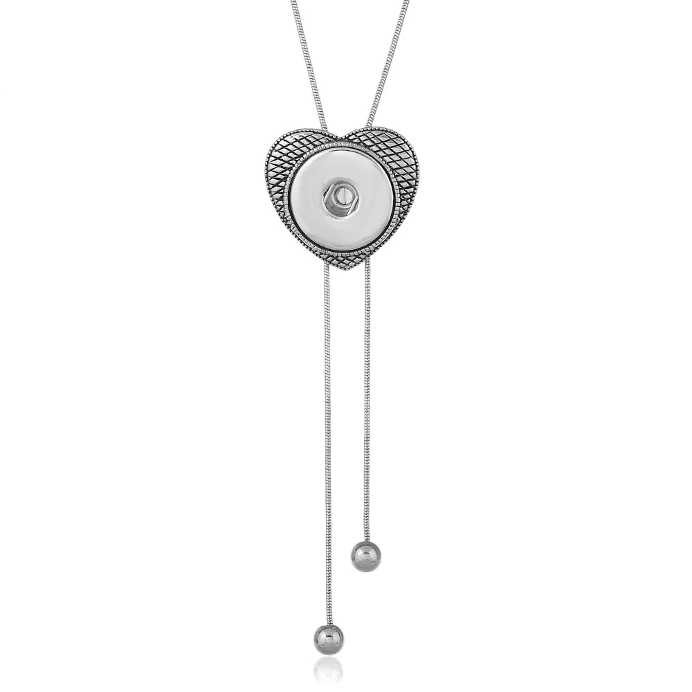 NEW Metal Adjustable Necklace 70CM Charm beauty round button fit DIY 18MM snap buttons jewlery wholesale DJ0075