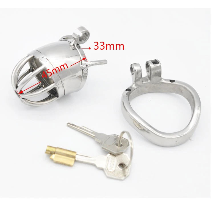 Happygo Stainless Steel Stealth Lock Male Chastity Device,Cock Cage,Penis Lock,Cock Ring,Chastity Belt A277