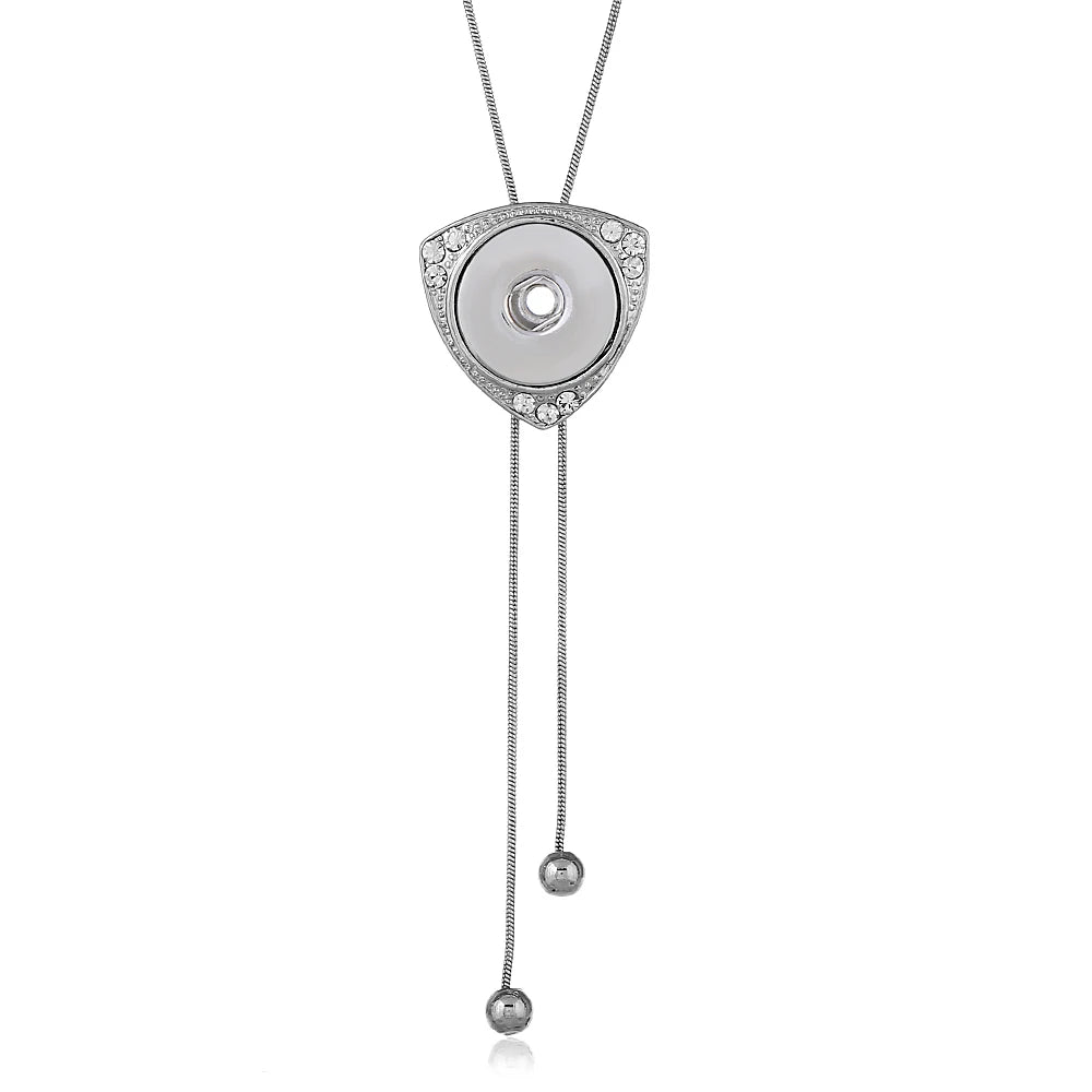 NEW Metal Adjustable Necklace 70CM Charm beauty round button fit DIY 18MM snap buttons jewlery wholesale DJ0075