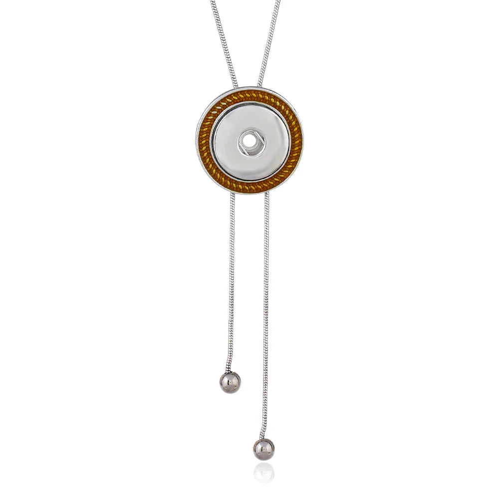 NEW Metal Adjustable Necklace 70CM Charm beauty round button fit DIY 18MM snap buttons jewlery wholesale DJ0075