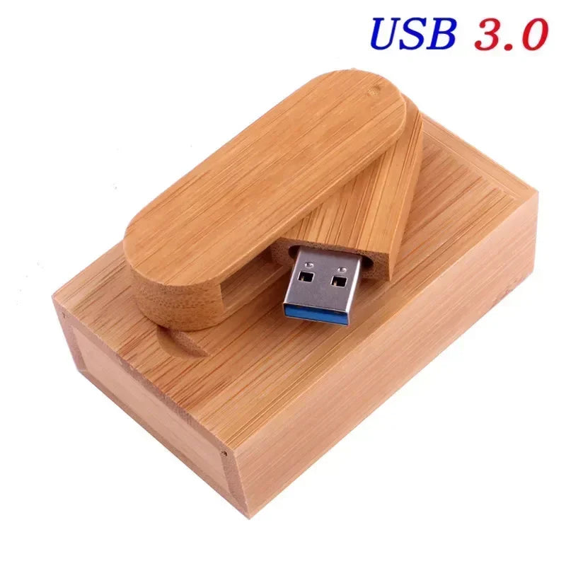 JASTER USB 3.0 Rotatable Wooden Flash Pendrive Memory Stick Pen Drive 4GB 8GB 16GB 32GB 64GB 128GB Creativo Free Custom Logo