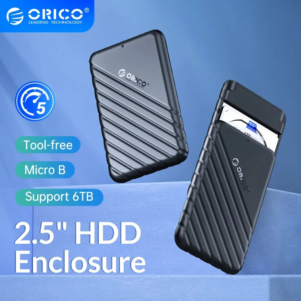 ORICO  2.5" External Storage HDD Case MicroB USB3.0 to SATA 5Gbps HDD SSD Hard Drive Enclosure Support UASP for PC Laptop