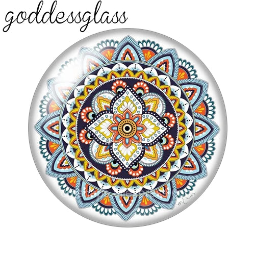 Beauty Fashion Patterns Flowers Bohemian 10pcs 12mm/18mm/20mm/25mm Round Photo glass cabochon demo flat back Making findings