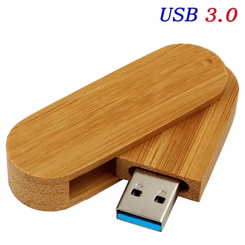 JASTER USB 3.0 Rotatable Wooden Flash Pendrive Memory Stick Pen Drive 4GB 8GB 16GB 32GB 64GB 128GB Creativo Free Custom Logo