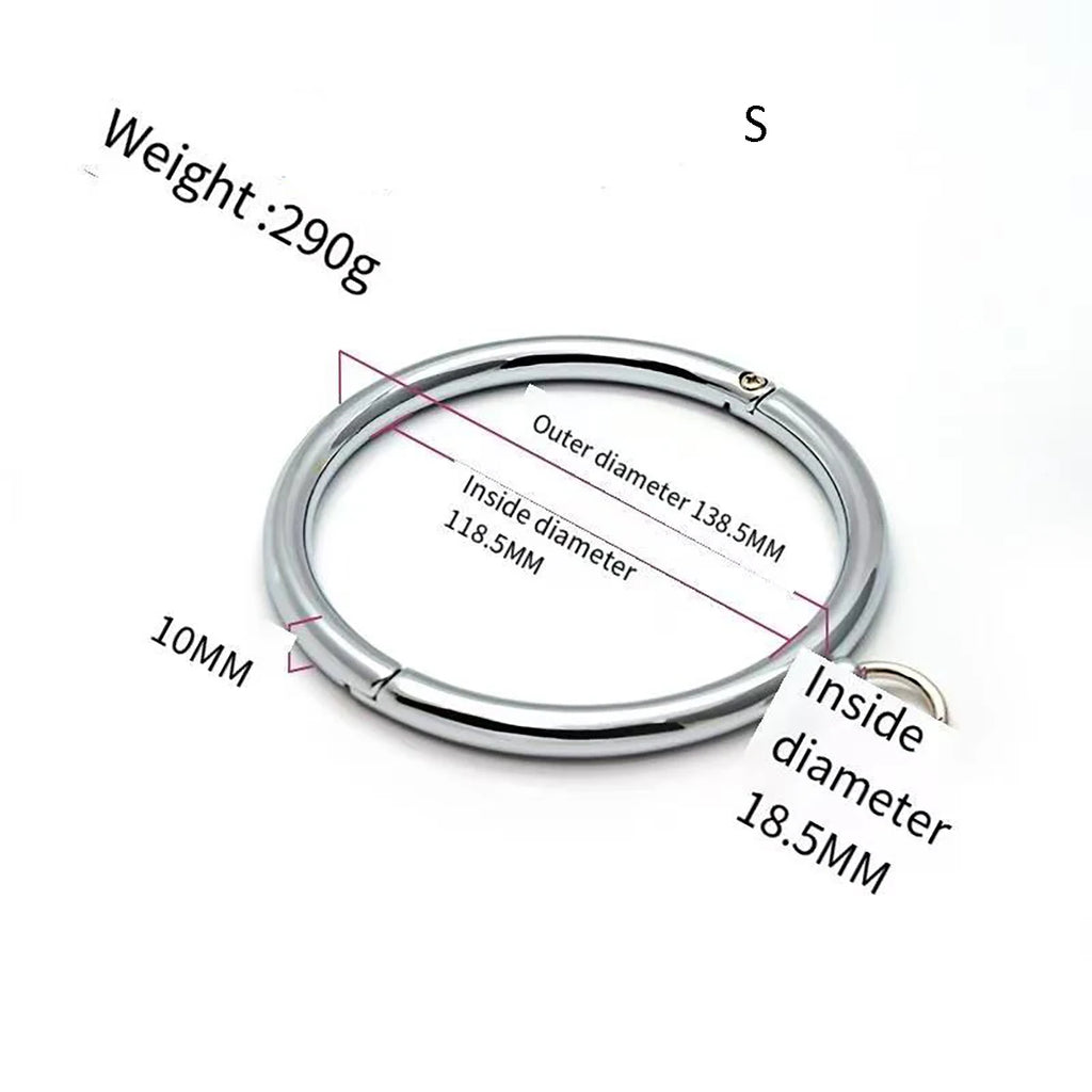 New Metal Male Female Lockable Slave Neck collar Hex wrench Restraint Bondage Locking Choker O-Rings Chain Leader SM Couple Game