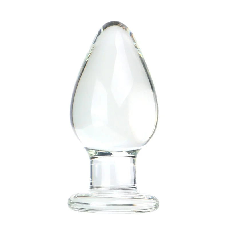 5cm Diameter Transparent Glass Large Anal Plug, New 18+Adult Sexual Product Pleasure Masturbation Massager, Prostate Stimulation