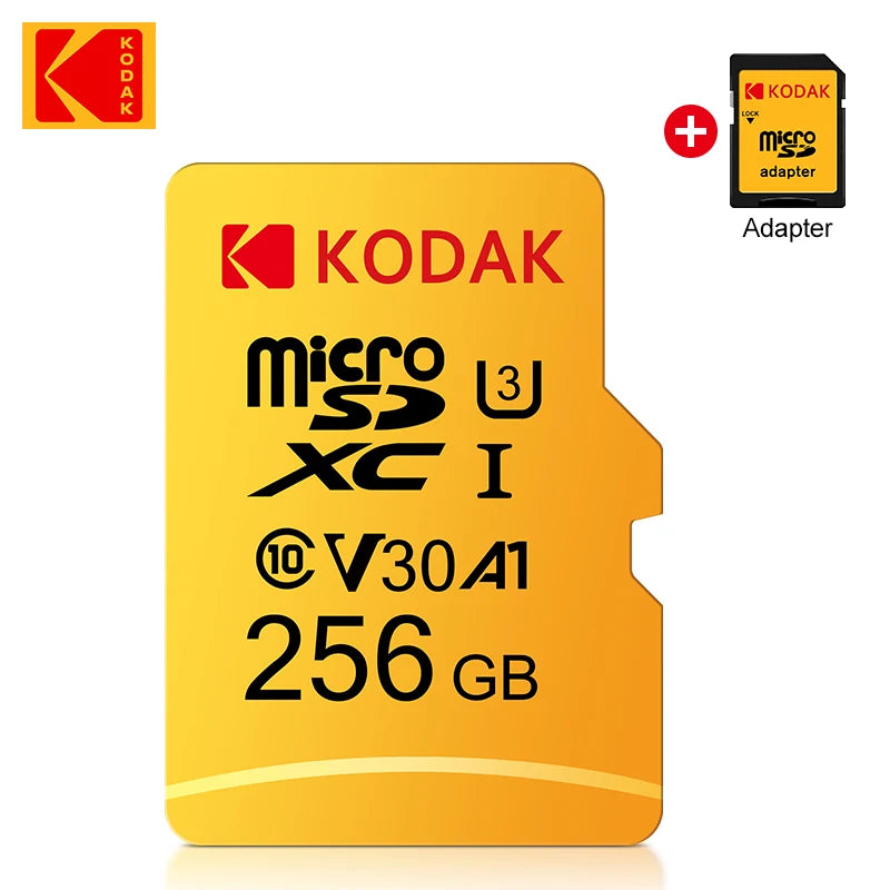 Original KODAK Memory Card 64GB 128GB 256GB U3 4K Micro SD Card 32GB SDHC UHS-I C10 A1 V30 TF Trans Flash Microsd