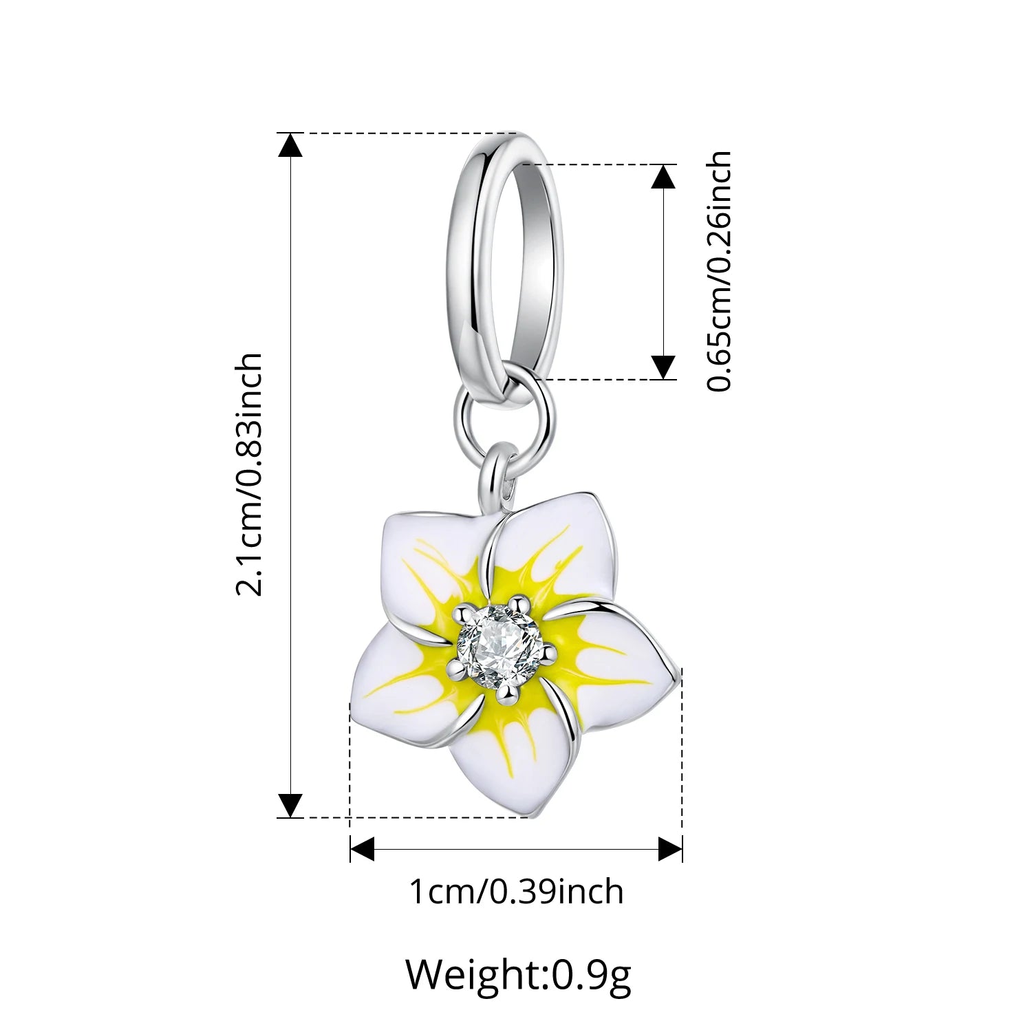 WOSTU 925 Sterling Silver Peony Pendant Frangipani Orchid Snail Charm Beauty Flower for Women Bracelet DIY Fine Jewelry Gift