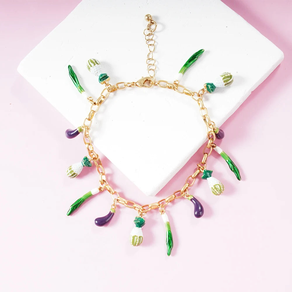 Bohemia Ocean Beauty Charms Bracelet Pulseras Bangle Hand Enamel Fishes Conch Seastar Tassel Pendants Toggle Bracelet Pulseras
