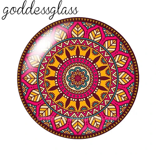 Beauty Fashion Patterns Flowers Bohemian 10pcs 12mm/18mm/20mm/25mm Round Photo glass cabochon demo flat back Making findings