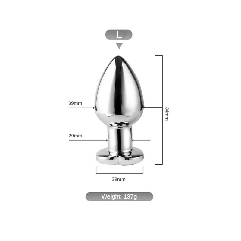 Remote Vibrating Heart-Shaped App Control Man and Woman Metal Anal Plug Adult Luminous Electric Anal Dildo Couple Intimate Toys