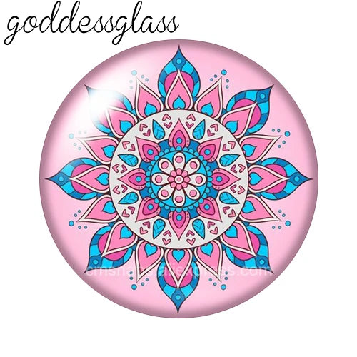 Beauty Fashion Patterns Flowers Bohemian 10pcs 12mm/18mm/20mm/25mm Round Photo glass cabochon demo flat back Making findings
