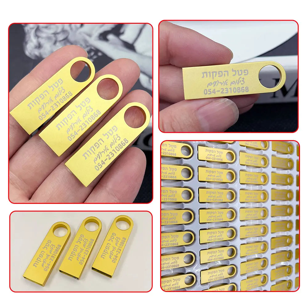 100PCS/lot Metal Pen Drive 64GB 32GB 16GB USB Flash Drive 8GB 4GB U Disk 2GB 1GB 128M 256M 512M Key Usb Stick Free Custom Logo u