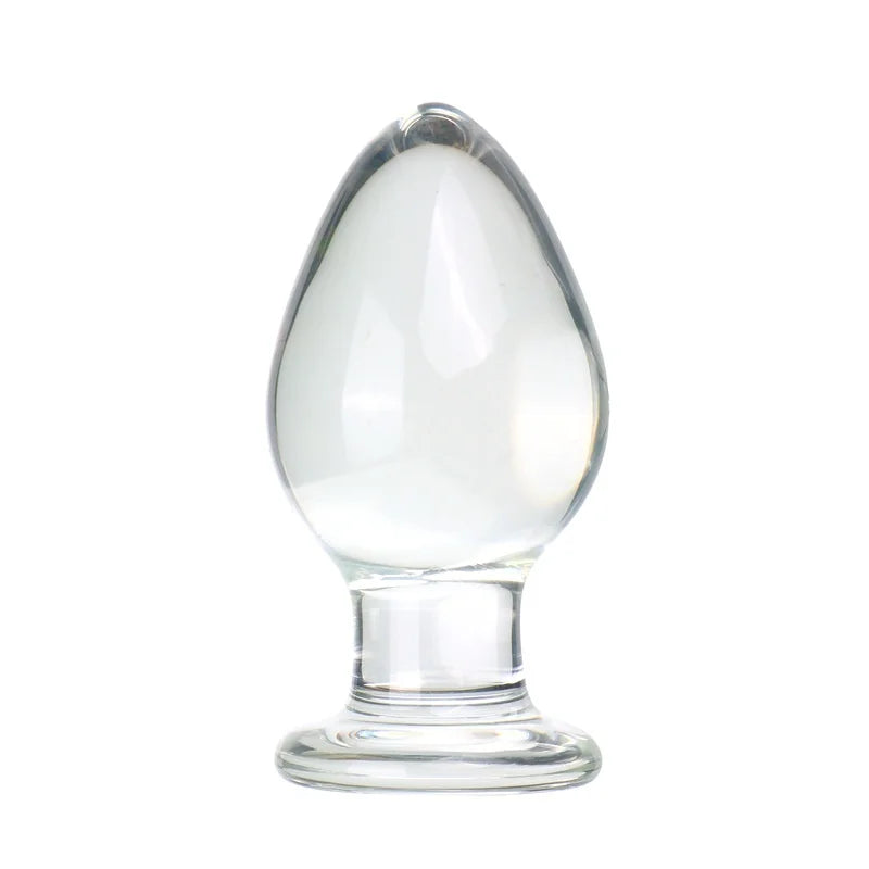 5cm Diameter Transparent Glass Large Anal Plug, New 18+Adult Sexual Product Pleasure Masturbation Massager, Prostate Stimulation
