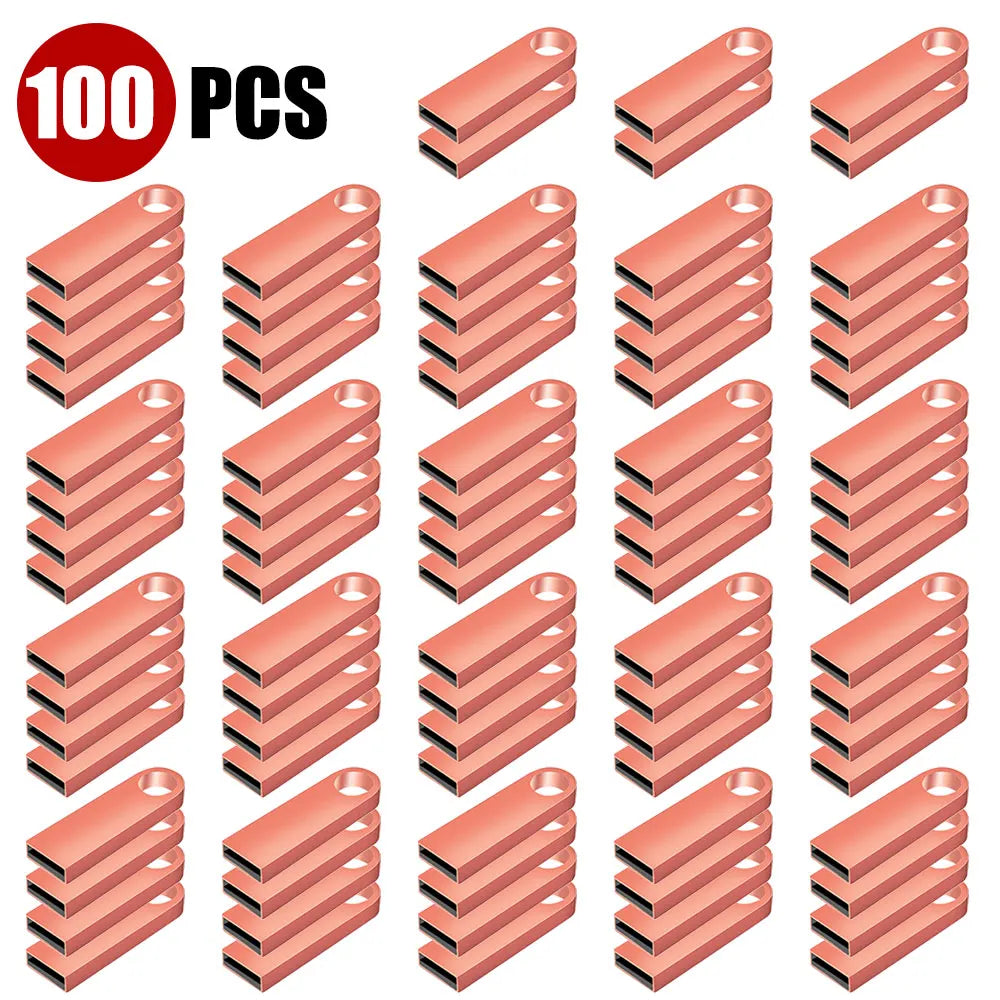 100PCS/lot Metal Pen Drive 64GB 32GB 16GB USB Flash Drive 8GB 4GB U Disk 2GB 1GB 128M 256M 512M Key Usb Stick Free Custom Logo u