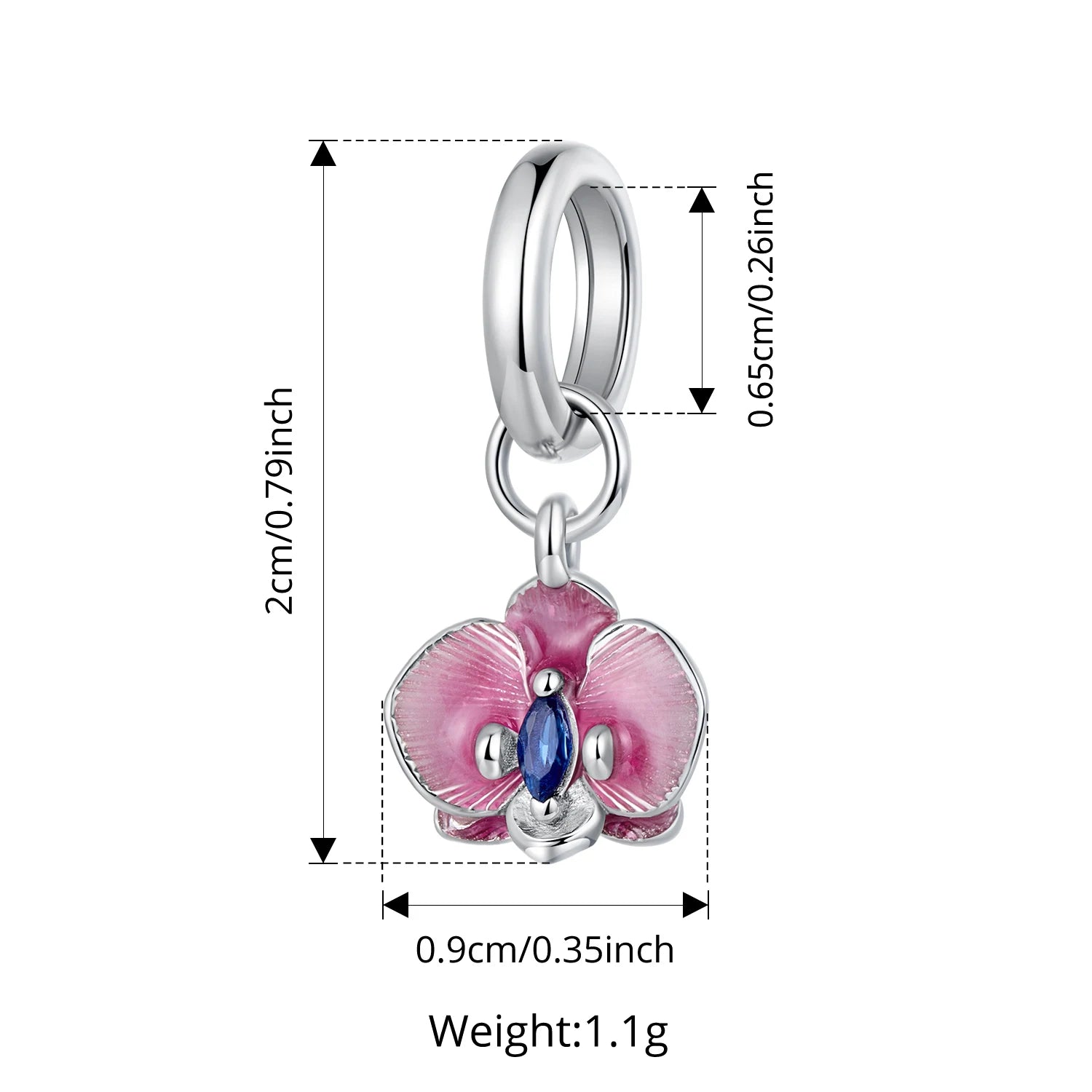 WOSTU 925 Sterling Silver Peony Pendant Frangipani Orchid Snail Charm Beauty Flower for Women Bracelet DIY Fine Jewelry Gift