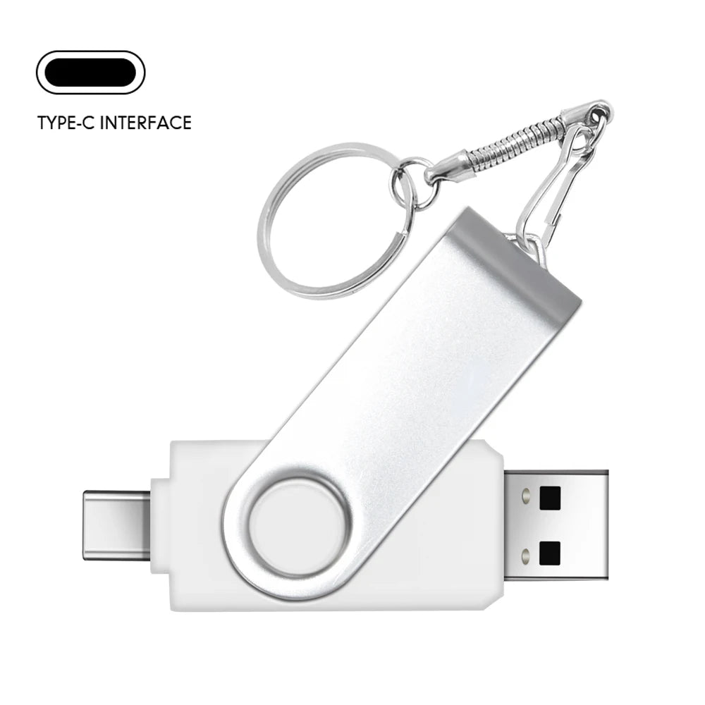 TYPE-C USB Stick Purple USB 2.0 Flash Drives 64GB OTG Key Chain Pen Drive High Speed Pendrive for Mobile Phone 32GB 16GB