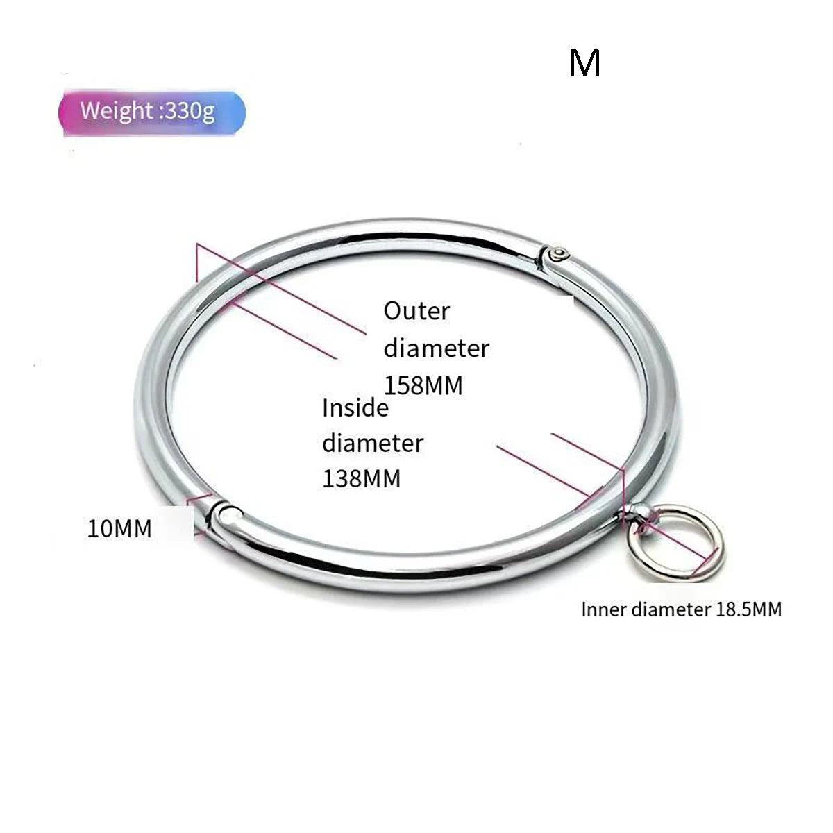 New Metal Male Female Lockable Slave Neck collar Hex wrench Restraint Bondage Locking Choker O-Rings Chain Leader SM Couple Game