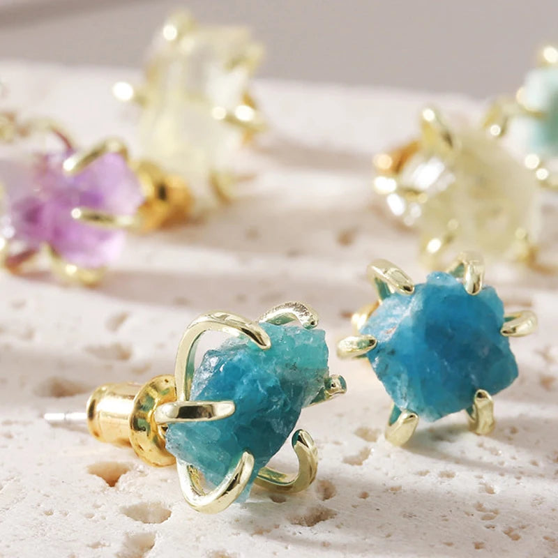 Natural Stone Stud Earrings: Earthy Elegance Handcrafted Beauty Versatile Style Perfect Accessory for Any Occasion