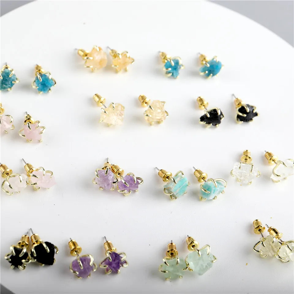 Natural Stone Stud Earrings: Earthy Elegance Handcrafted Beauty Versatile Style Perfect Accessory for Any Occasion