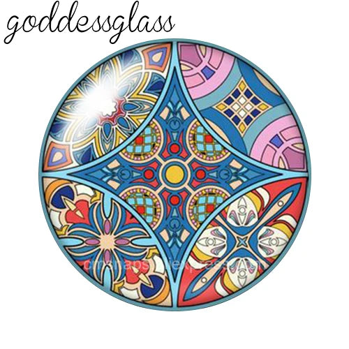 Beauty Fashion Patterns Flowers Bohemian 10pcs 12mm/18mm/20mm/25mm Round Photo glass cabochon demo flat back Making findings