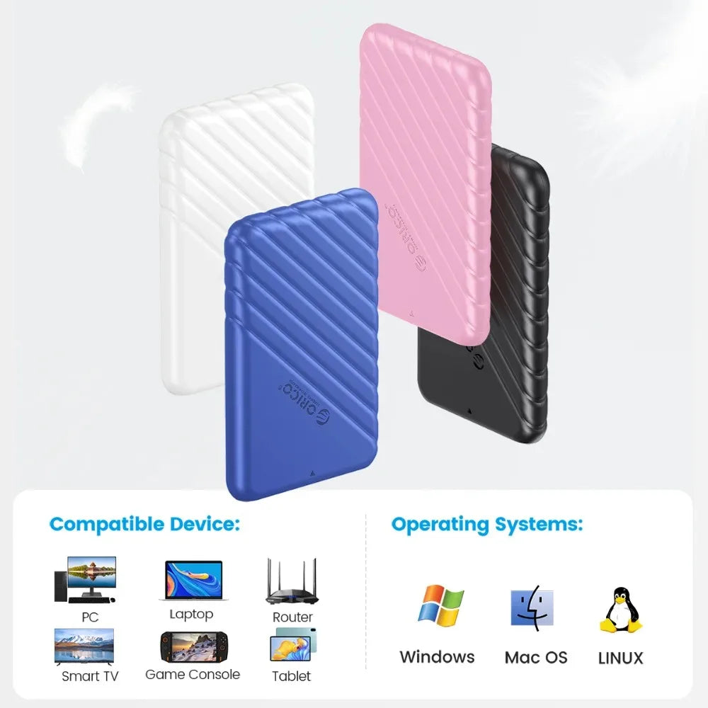 ORICO  2.5" External Storage HDD Case MicroB USB3.0 to SATA 5Gbps HDD SSD Hard Drive Enclosure Support UASP for PC Laptop