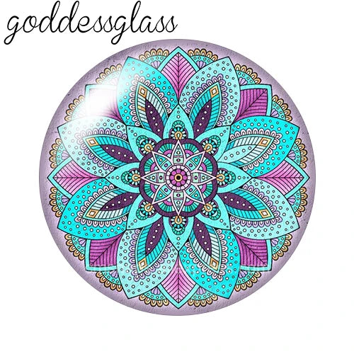 Beauty Fashion Patterns Flowers Bohemian 10pcs 12mm/18mm/20mm/25mm Round Photo glass cabochon demo flat back Making findings