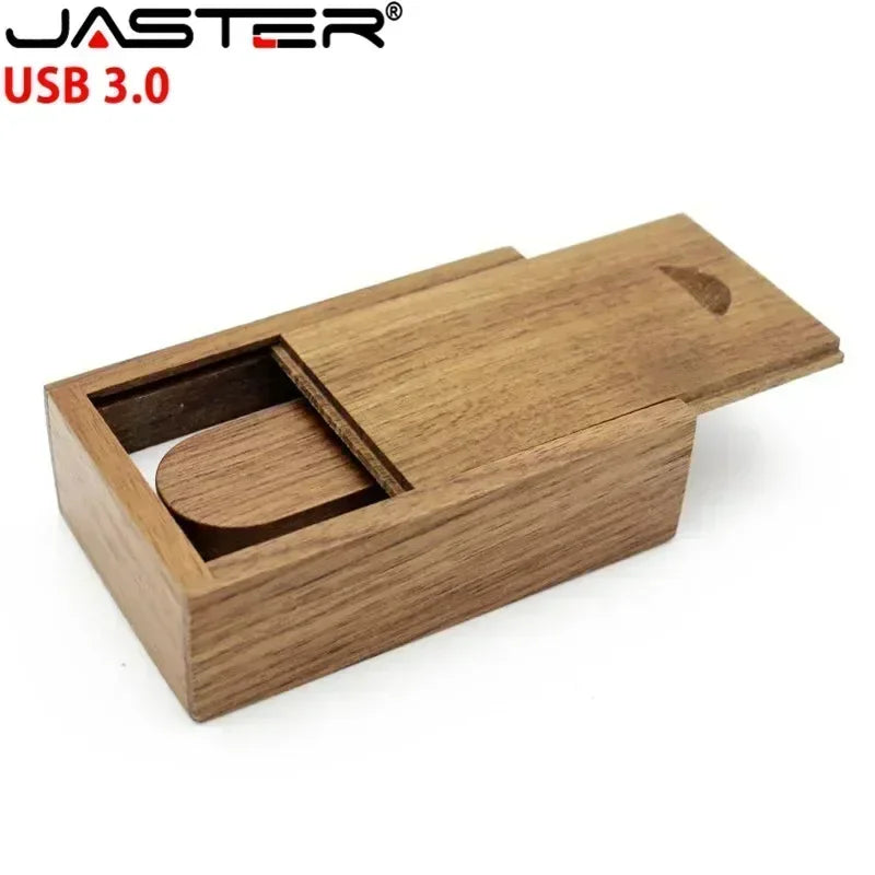 JASTER USB 3.0 Rotatable Wooden Flash Pendrive Memory Stick Pen Drive 4GB 8GB 16GB 32GB 64GB 128GB Creativo Free Custom Logo