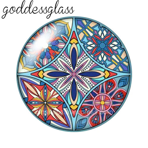 Beauty Fashion Patterns Flowers Bohemian 10pcs 12mm/18mm/20mm/25mm Round Photo glass cabochon demo flat back Making findings