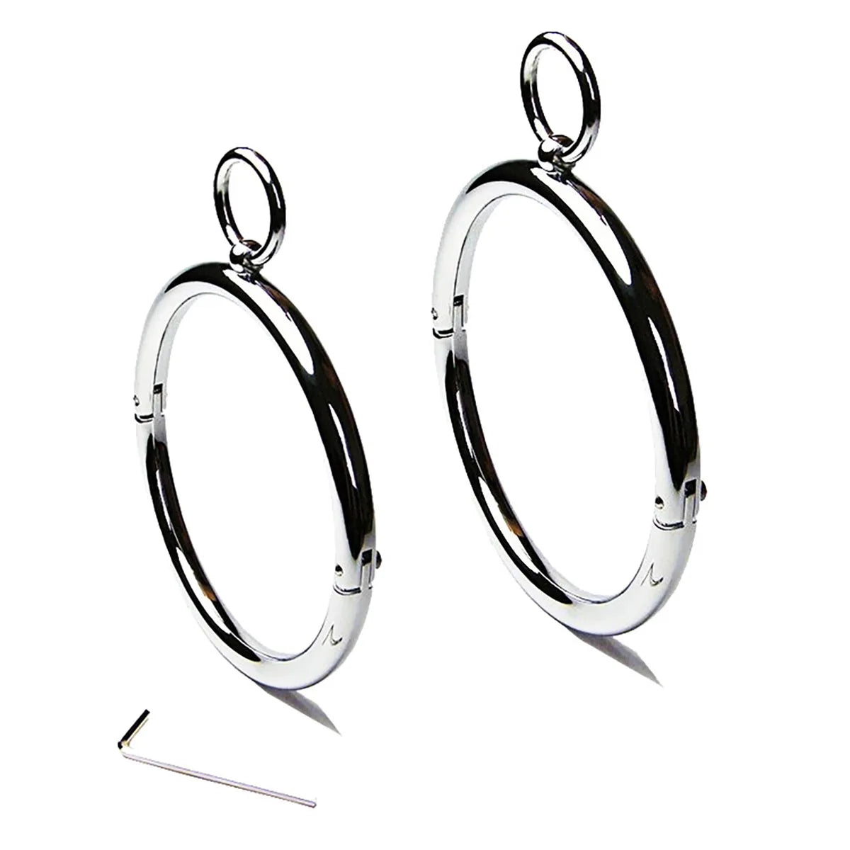 New Metal Male Female Lockable Slave Neck collar Hex wrench Restraint Bondage Locking Choker O-Rings Chain Leader SM Couple Game