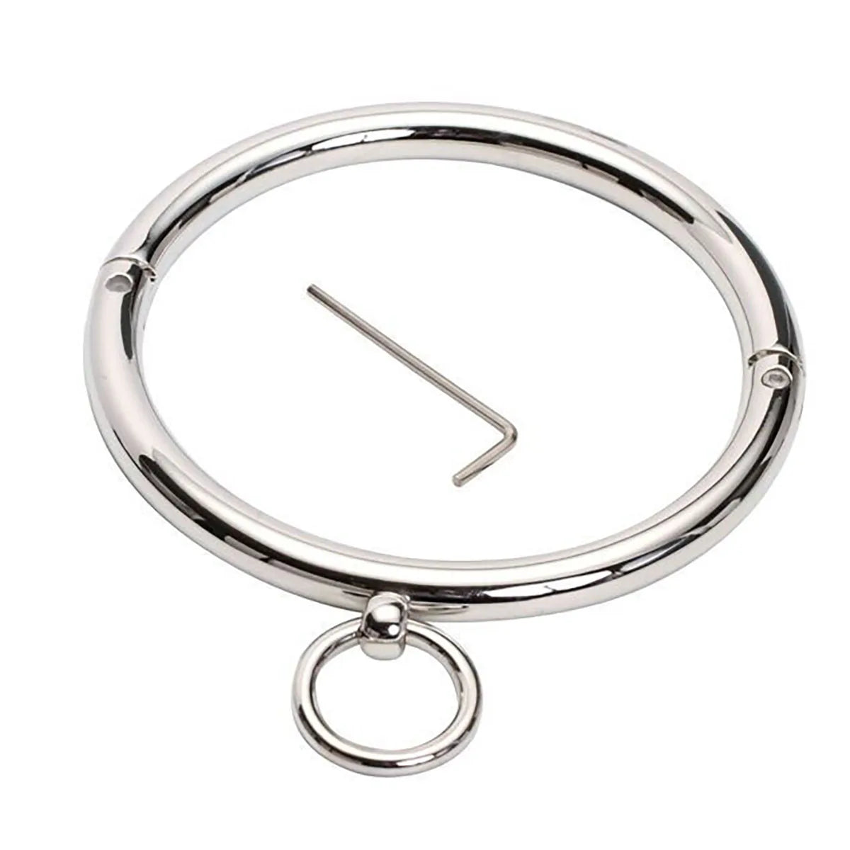 New Metal Male Female Lockable Slave Neck collar Hex wrench Restraint Bondage Locking Choker O-Rings Chain Leader SM Couple Game