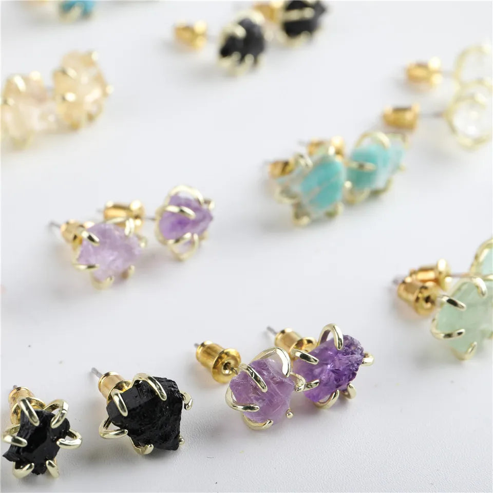 Natural Stone Stud Earrings: Earthy Elegance Handcrafted Beauty Versatile Style Perfect Accessory for Any Occasion