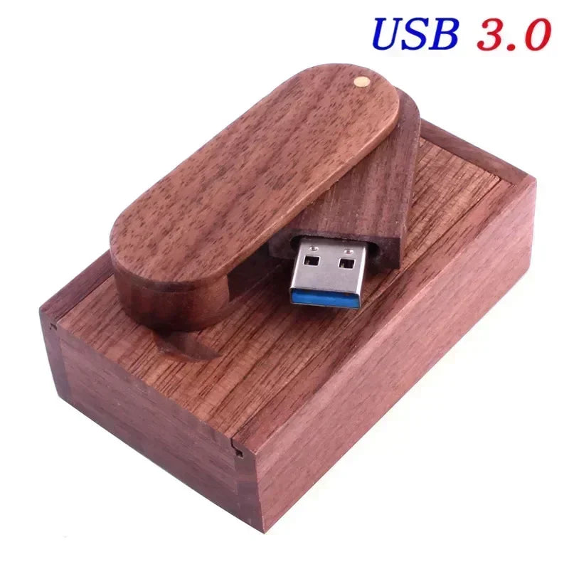 JASTER USB 3.0 Rotatable Wooden Flash Pendrive Memory Stick Pen Drive 4GB 8GB 16GB 32GB 64GB 128GB Creativo Free Custom Logo