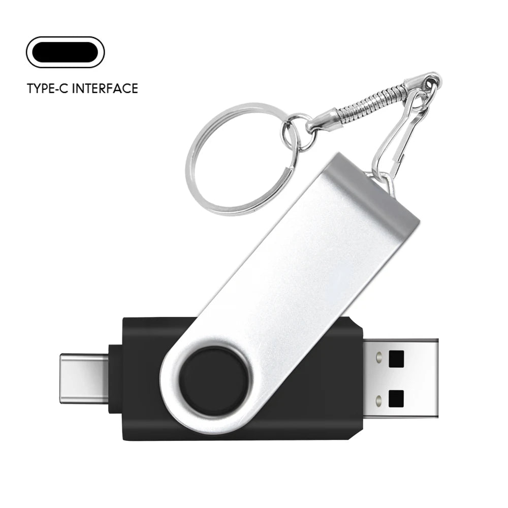 TYPE-C USB Stick Purple USB 2.0 Flash Drives 64GB OTG Key Chain Pen Drive High Speed Pendrive for Mobile Phone 32GB 16GB