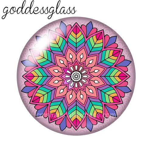 Beauty Fashion Patterns Flowers Bohemian 10pcs 12mm/18mm/20mm/25mm Round Photo glass cabochon demo flat back Making findings