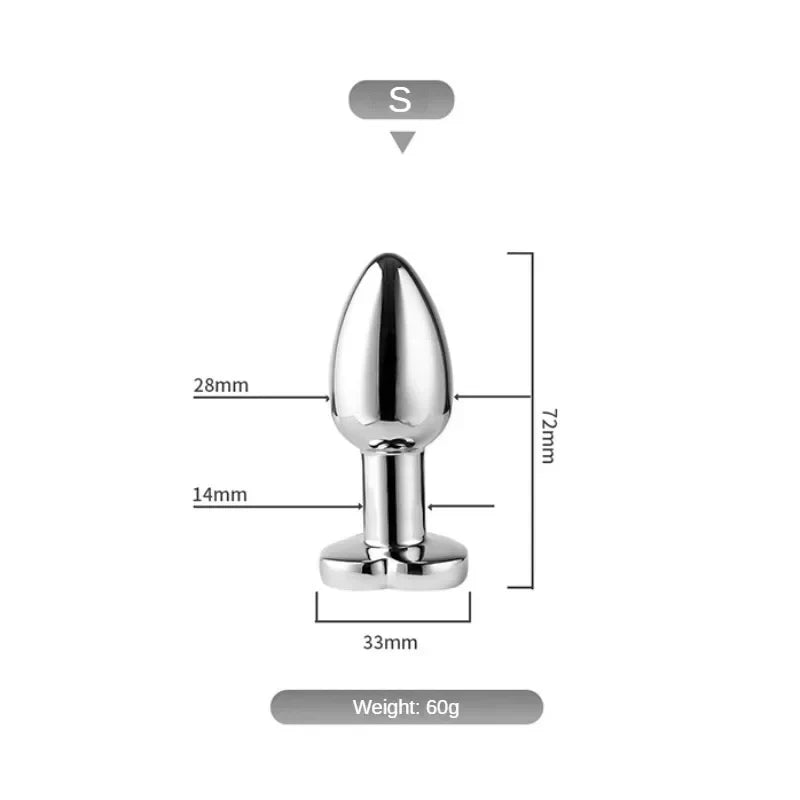 Remote Vibrating Heart-Shaped App Control Man and Woman Metal Anal Plug Adult Luminous Electric Anal Dildo Couple Intimate Toys
