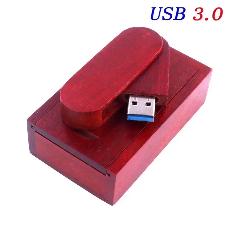 JASTER USB 3.0 Rotatable Wooden Flash Pendrive Memory Stick Pen Drive 4GB 8GB 16GB 32GB 64GB 128GB Creativo Free Custom Logo