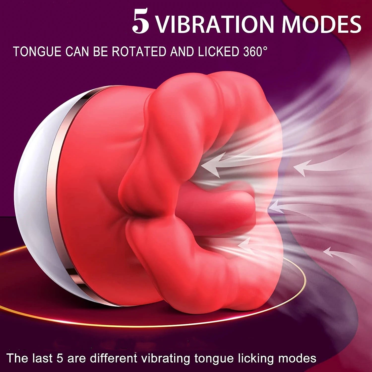 1pc Rose Red Lips Vibrator Vagina Tongue Clitoral Stimulator g-spot Massager Female Masturbator Adult Erotic Products