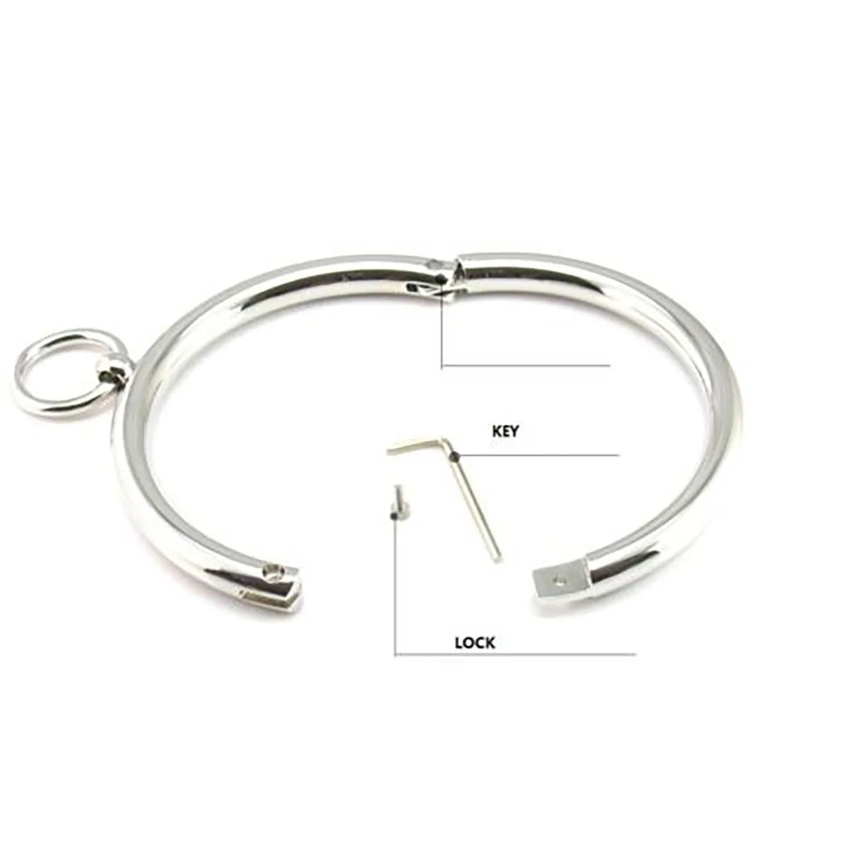 New Metal Male Female Lockable Slave Neck collar Hex wrench Restraint Bondage Locking Choker O-Rings Chain Leader SM Couple Game