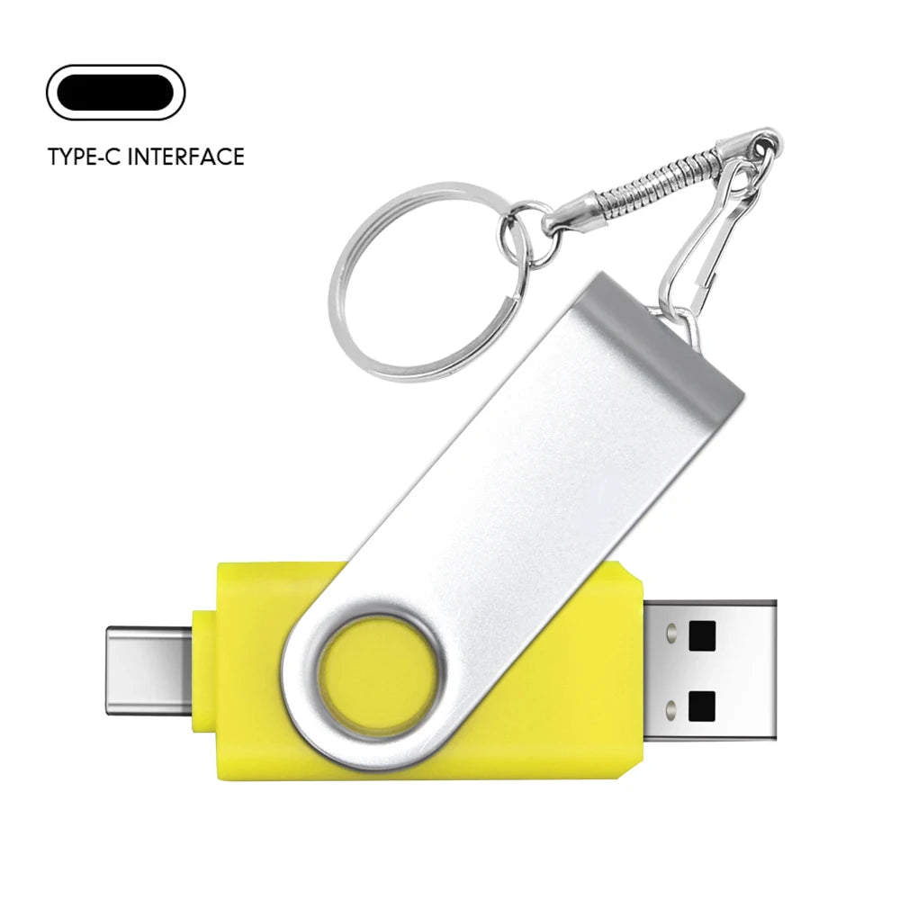 TYPE-C USB Stick Purple USB 2.0 Flash Drives 64GB OTG Key Chain Pen Drive High Speed Pendrive for Mobile Phone 32GB 16GB