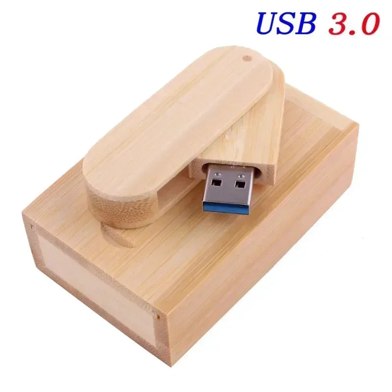 JASTER USB 3.0 Rotatable Wooden Flash Pendrive Memory Stick Pen Drive 4GB 8GB 16GB 32GB 64GB 128GB Creativo Free Custom Logo