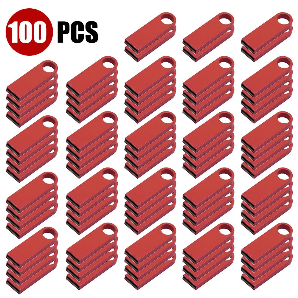 100PCS/lot Metal Pen Drive 64GB 32GB 16GB USB Flash Drive 8GB 4GB U Disk 2GB 1GB 128M 256M 512M Key Usb Stick Free Custom Logo u