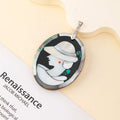 1pc Natural Shell Oval Cartoon Beauty Woman Pendant Charms for DIY Women Men Necklace Jewelry Making Accessories Daily Gifts