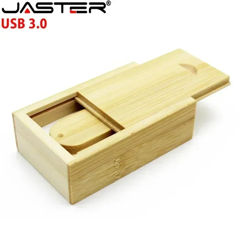 JASTER USB 3.0 Rotatable Wooden Flash Pendrive Memory Stick Pen Drive 4GB 8GB 16GB 32GB 64GB 128GB Creativo Free Custom Logo