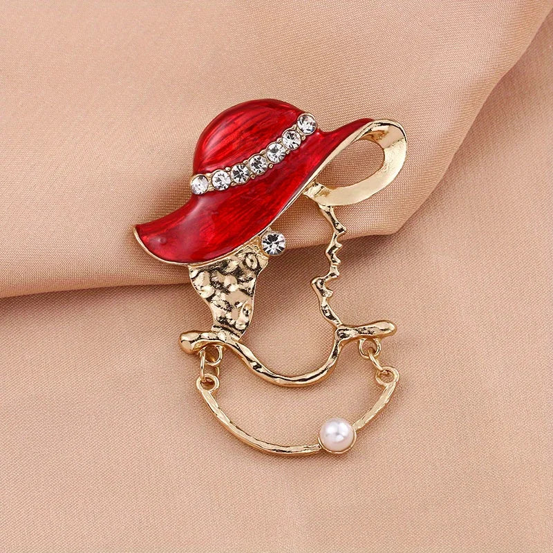 Exquisite Beauty Enamel Brooch Badges For Women Elegant Creaive Crystal Pins
