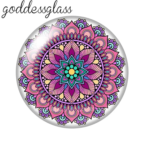 Beauty Fashion Patterns Flowers Bohemian 10pcs 12mm/18mm/20mm/25mm Round Photo glass cabochon demo flat back Making findings