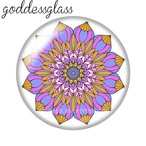 Beauty Fashion Patterns Flowers Bohemian 10pcs 12mm/18mm/20mm/25mm Round Photo glass cabochon demo flat back Making findings