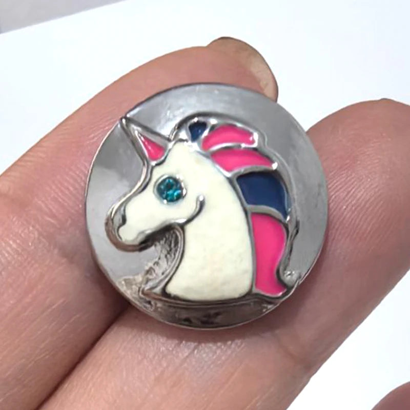 New Beauty Rhinestone Lovely animals Owl dog panda Swan Fish ladybug 18MM snap buttons fit snap bracelet jewelry wholesale